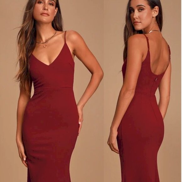 Lulu's Infinite Glory Burgundy Maxi Dress Size XXS NWOT - Picture 3 of 11